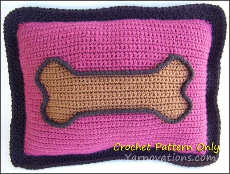 Dog Days Trio CROCHET PATTERN Dog Bone Pillow, Paw Purse Treat Pouch, Pocket Organizer image 5