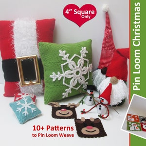 11 Christmas Items to Pin Loom Weave - Pin Loom Weaving Pattern Set