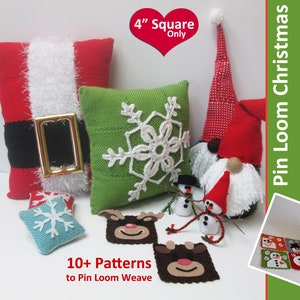 11 Christmas Items to Pin Loom Weave Pin Loom Weaving Pattern Set image 1