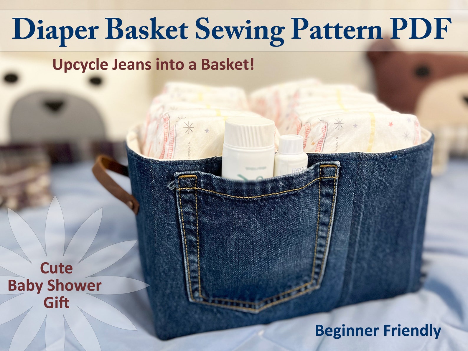 Fabric Basket Sewing Pattern PDF Storage Basket Storage Box Easy ...