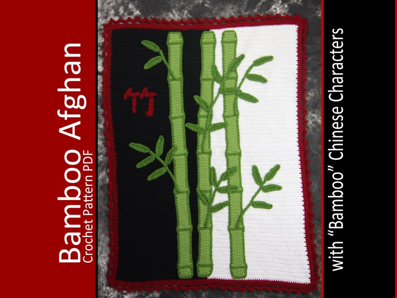 Coperta per neonati in bambù Lapghan con caratteri cinesi SCHEMA UNCINETTO PDF Afgano con caratteri cinesi per Bamboo immagine 5