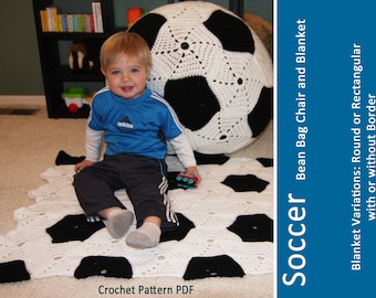 Soccer Ball Bean Bag Chair and Soccer Ball Baby Blanket Football