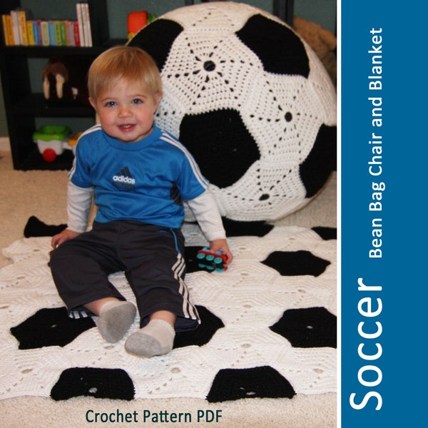 Soccer Ball Bean Bag Chair and Soccer Ball Baby Blanket Football