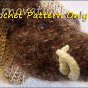 Boar, Mounted Wild Boar's Head Crochet Pattern PDF Pig Swine Hog Sow Porker and pig stuffed animal image 2