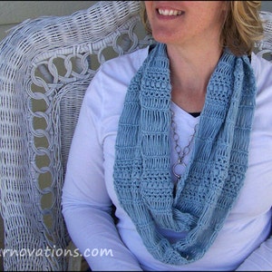 Lacy Scarf and Cowl Crochet Pattern Broomstick Lace, Puff Stitch image 2