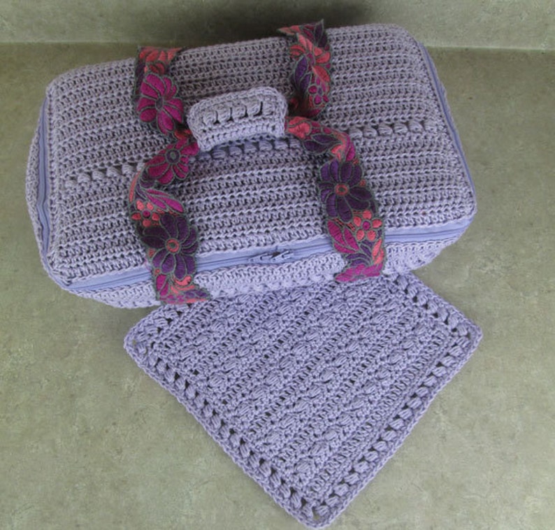 Dishcloth and Casserole Cover with Bead Stitch CROCHET PATTERN PDF Reusable Travel Dish Cover Zipper 9x13 Pan Carrier image 2