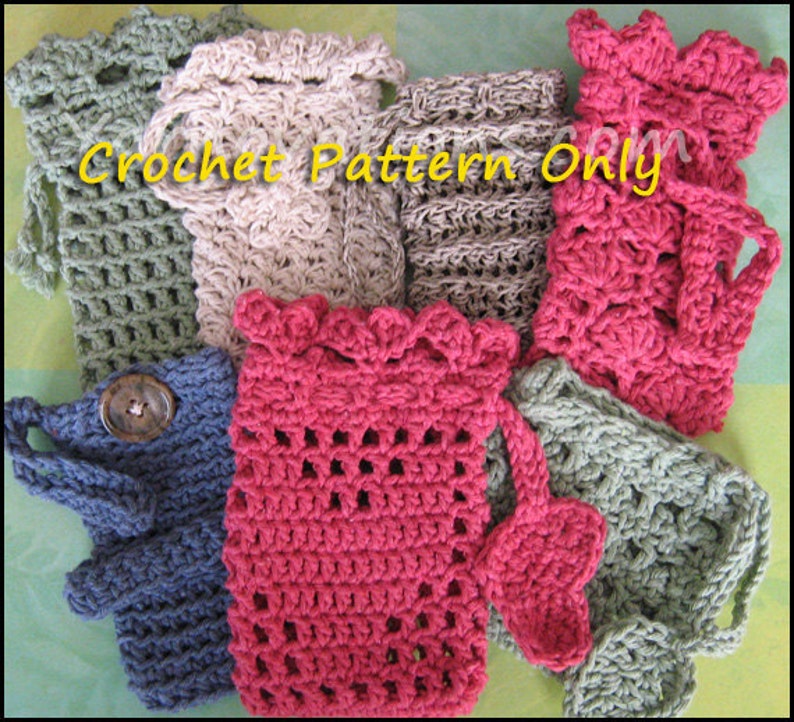 Soap Saver Collection with BONUS: Mary Jane Wash Mitt Crochet Pattern PDF Sachets and Gift Bags image 3