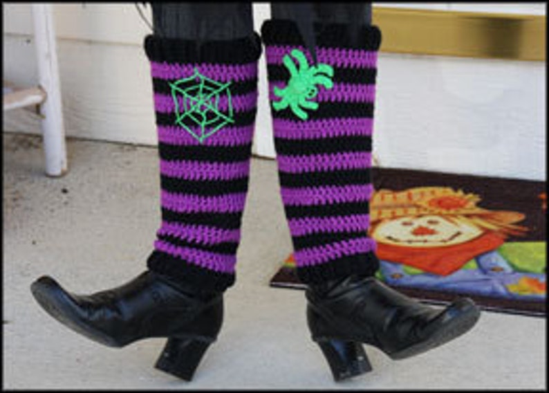 Witch Way, This Way Halloween Costum CROCHET PATTERN Hat, Gloves, Scarf, Leg Warmers-Boot Cuffs Witch Accessories image 6