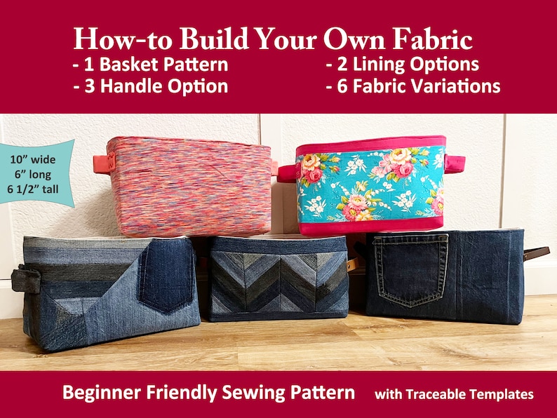 Fabric Basket Sewing Pattern PDF Storage Basket Storage Box Easy ...