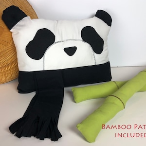 Mönster för sömnad av panda-björnskudde, gosedjur, steg för steg-handledning med utskrivbara mallar, nybörjarvänlig bambu- och andra björnar