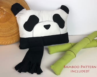 Panda Bear Pillow Sewing Pattern Stuffed Animal Step by Step Tutorial  with Printable Templates Beginner Friendly Bamboo and Other Bears