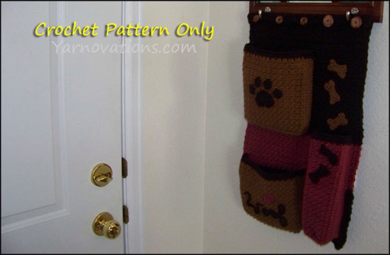 Dog Days Trio CROCHET PATTERN Dog Bone Pillow, Paw Purse Treat Pouch, Pocket Organizer image 4