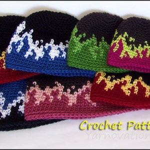 Flame Beanies and Mittens CROCHET PATTERN Fire Hat for the whole family image 4