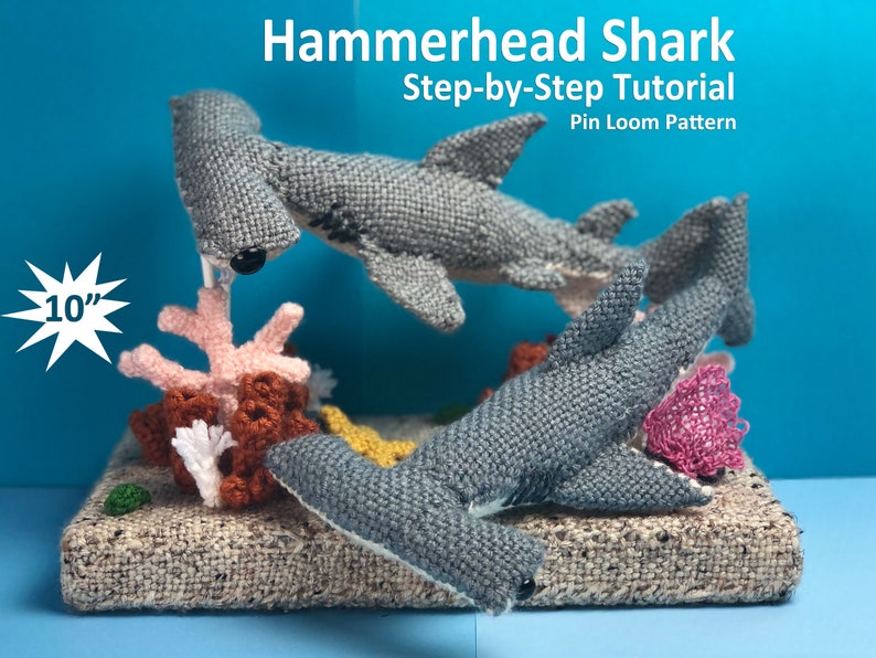 Hammerhead Shark Pin Loom Pattern with Step-by-Step Tutorial image 1