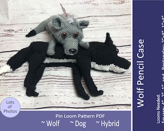 Wolf Pin Loom Pencil Case Pattern