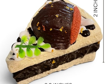 Juguete sensorial realista con forma de pastel de chocolate, ASMR artesanal para aliviar el estrés y calmar la ansiedad.