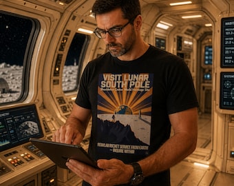 Lunar South Pole T-Shirt | Visit Shackleton Crater World Heritage Site Retro Tee | Comfort Colors Apparel