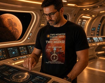 TSV Endeavour T-Shirt | Two Monster Fusion Drive Engines Two Weeks Mars Travel Tee | Comfort Colors Apparel