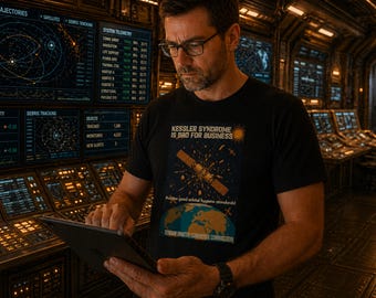 Kessler Syndrome T-Shirt | Bad For Business Retro Space Tee | Sci-Fi Humor Comfort Colors Apparel