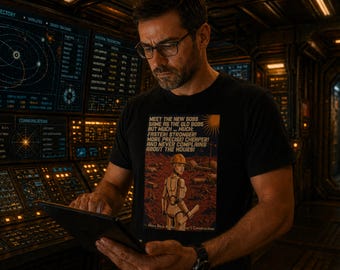 Robot Foreman T-Shirt | Meet the New Boss Mars Base Alpha Retro Space Tee | Sci-Fi Comfort Colors Apparel