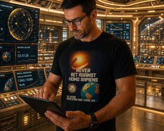 Dyson Sphere T-Shirt | Never Bet Against Homo Sapiens Kardashev Scale Retro Tee | Comfort Colors Apparel