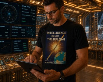Dyson Swarm T-Shirt | Intelligence Has Left the Building Retro Space Tee | Comfort Colors Apparel