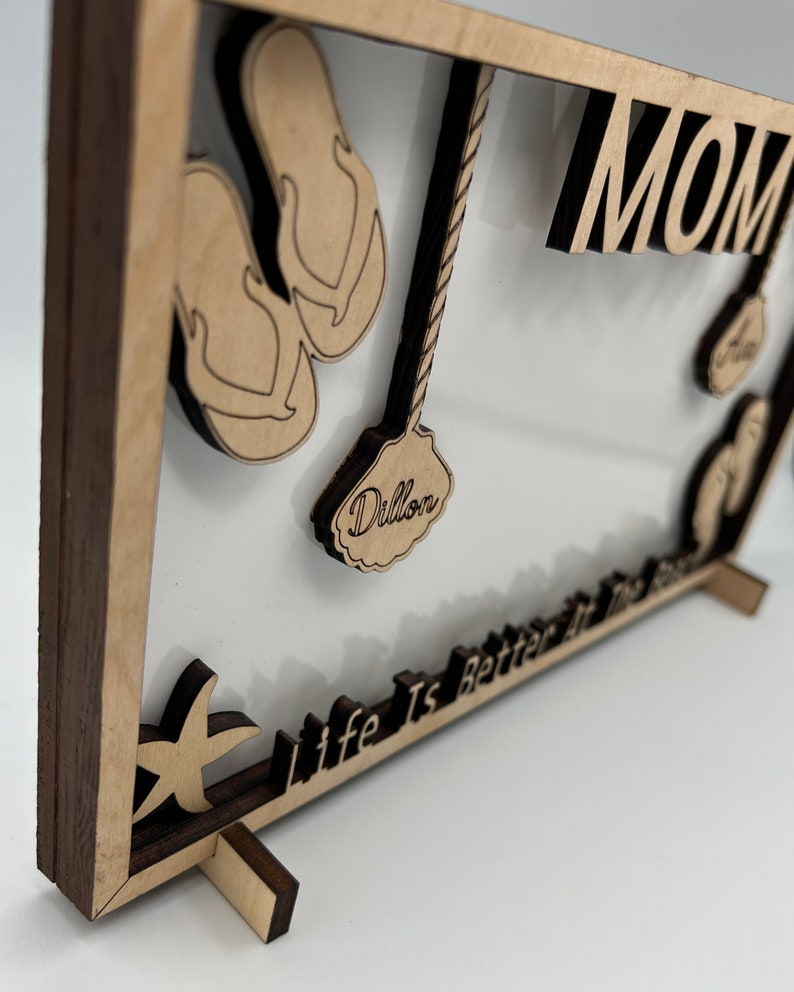 Picture Frame Personalized, Personalized Mothers Day Gift, Custom Mothers Day Gift, Life Is Better At the Beach, Gifts for Mom, Wood Gifts, image 4