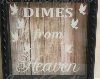 Dimes From Heaven Shadow box,  ShadowBox,  Display Box,  Bereavement Gift, Sympathy Gift,  Pennies From Heaven,  Dimes