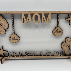 Picture Frame Personalized, Personalized Mothers Day Gift, Custom Mothers Day Gift, Life Is Better At the Beach, Gifts for Mom, Wood Gifts, image 1