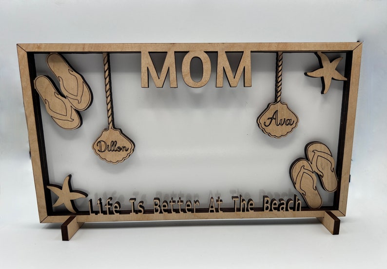 Picture Frame Personalized, Personalized Mothers Day Gift, Custom Mothers Day Gift, Life Is Better At the Beach, Gifts for Mom, Wood Gifts, image 1