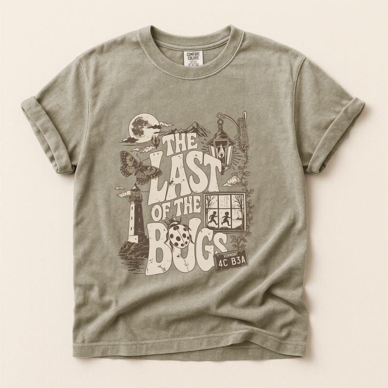 Camiseta Comfort Colors® The Last of the Bugs, camiseta de concierto indie folk, camiseta Comfort Colors Vintage Collage, camiseta retro de insectos imagen 7
