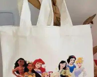 Personalized Disney Princess Tote Bag – Printed Canvas Bag – Gift for Girls – Reusable Shopping Bag – Gift Idea for Children