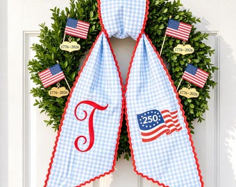 Banda de corona bordada del 250 aniversario, banda de corona del 4 de julio, decoración patriótica, diseño de bordado de bandera patriótica, American Girly