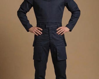 Bounty Hunter Flight Suit-cosplay – 4-delige set met Flak Vest voor Comic Con, Halloween, Sci‑Fi-verkleedpartijen en themafeesten
