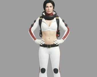 Space Suit Cosplay White Astronaut Costume Women, Retro Jumpsuit Outfit with Leggings, Sci Fi Halloween Costume, Convention Wear