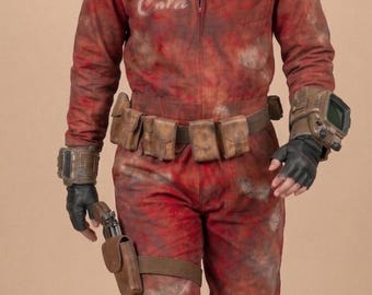 Cosplay Nuka Cola Inspired Wasteland Suit Custom Canvas Jumpsuit Post Apocalyptic Costume for Comic Con and LARP