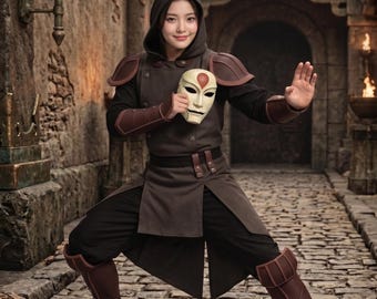 Amon Cosplay Costume Women | Legend of Korra Equalist Villain Anime Outfit Full Set | Comic Con & Halloween Cosplay Suit