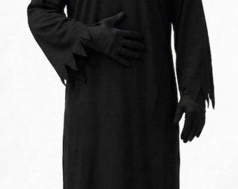 Sith Lord Costume – Black Jedi Robe Set with Hooded Tunic and Dark Side Cloak for Halloween, Comic-Con, Handmade Cosplay Outfit