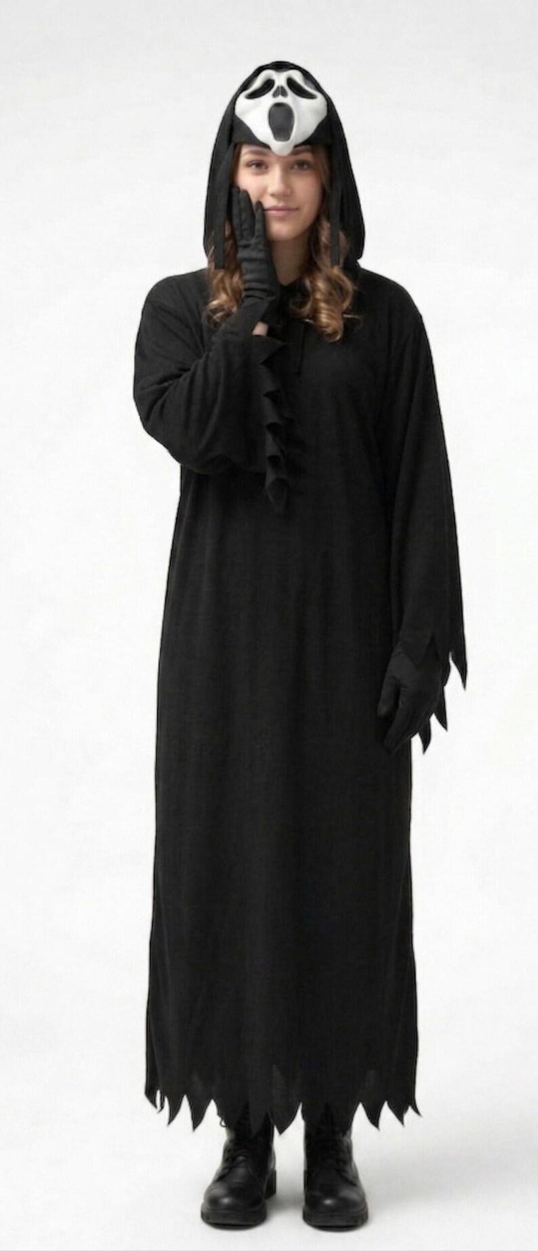 Ghostface Creative Robe Ghostface Costume – Black Hooded Robe, Halloween Cosplay Outfit - Etsy