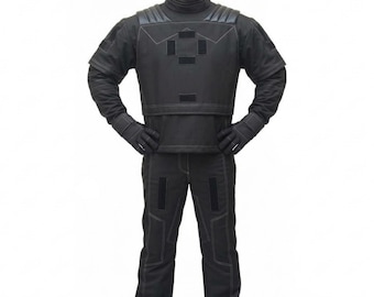 Aangepaste sci‑fi premiejager-outfit – 3-delig vliegkostuum en pantser onderlaag cosplaykostuum voor comic-con, conventies