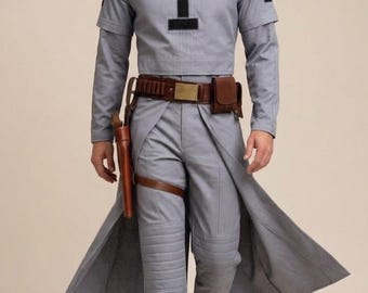 Boba Fett Inspired Mandalorian Cosplay Outfit Grey Flight Suit with Kama, Comic Con & Event Wear