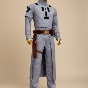 Boba Fett Inspired Mandalorian Cosplay Outfit Grey Flight Suit with Kama, Comic Con & Event Wear image 3