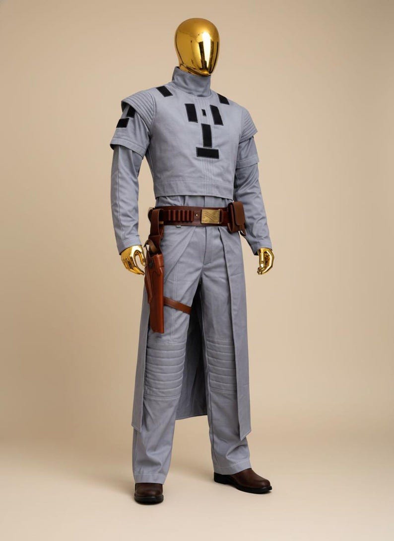 Boba Fett Inspired Mandalorian Cosplay Outfit Grey Flight Suit with Kama, Comic Con & Event Wear image 3