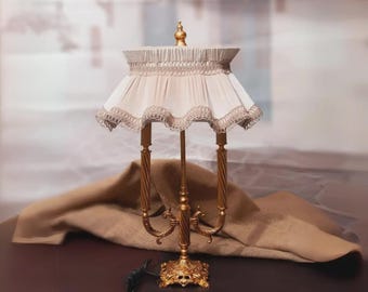 Şehrazat Abajur 70x45cm. Bronz Ayak Vizon Şapka