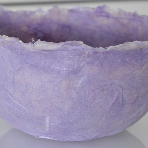 Lilac Purple Bowl Handmade Paper Bowl Lilac handmade paper papier mache decorative bowl original artwork