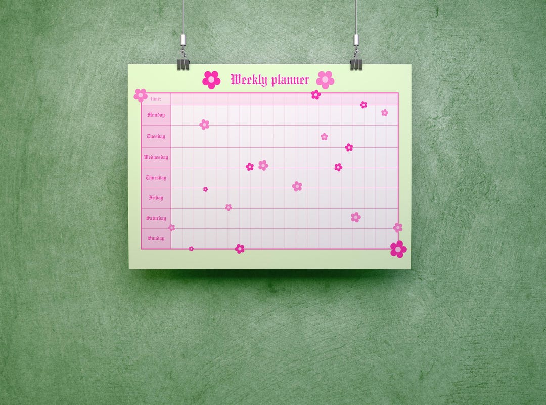 Cute Floral Weekly Planner Printable, Pink Coquette Digital Download - Etsy