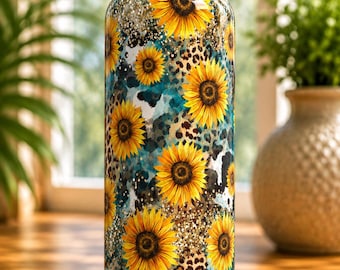Cirkul Sip Compatible Custom Tumbler – Sunflowers Personalized Insulated Water Bottle
