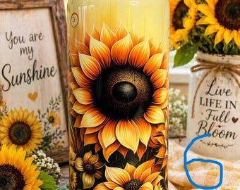 Cirkul Sip Compatible Custom Tumbler – Sunflower Personalized Insulated Water Bottle