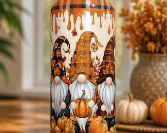 Cirkul Sip Compatible Custom Tumbler – Fall Gnomes Personalized Insulated Water Bottle