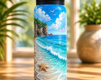 Cirkul Sip Compatible Custom Tumbler – Beach Personalized Insulated Water Bottle